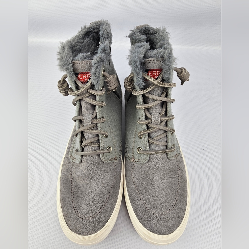 Sperry Womens Crest Lug High Top Sneaker Gray 8 - Picture 2 of 8